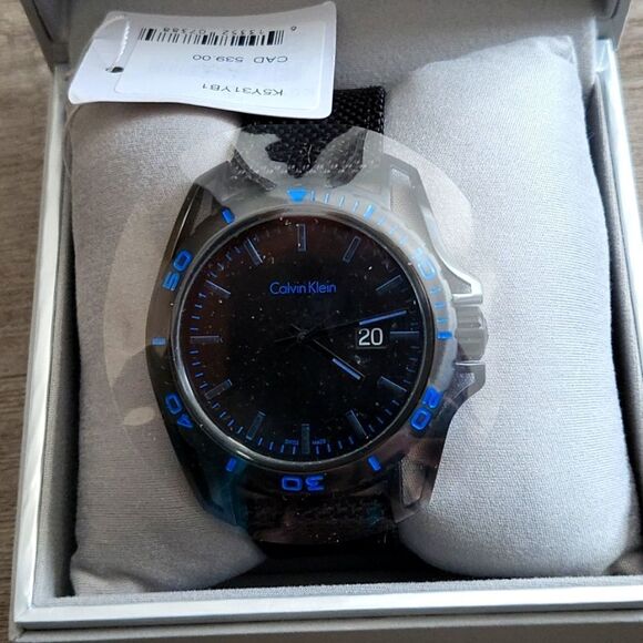 Calvin Klein Earth Black Dial Men's Watch K5Y31YB1 Swiss made - Picture 1 of 5